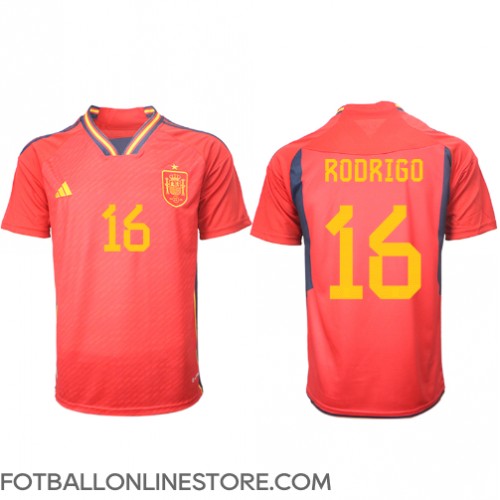 Billige Spania Rodri Hernandez #16 Hjemmetrøye VM 2022 Kortermet